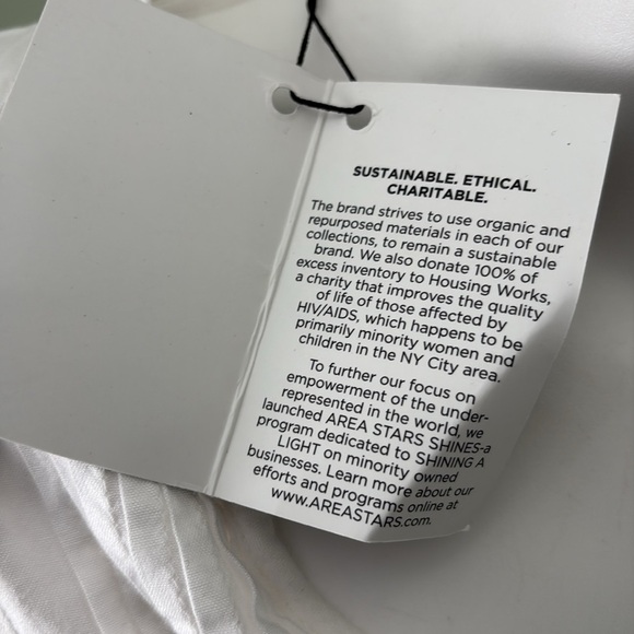 AREA STARS Rina Loose-Fit Asymmetric-Hem White Dress Size Small NEW - Picture 10 of 12